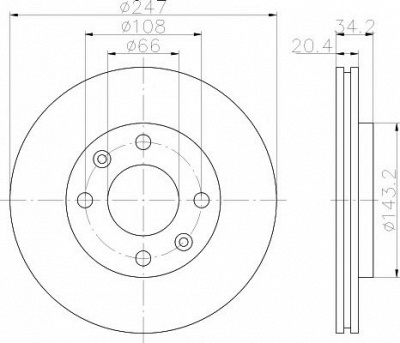 HELLA PAGID 8dd355101801 -  Тормозной диск